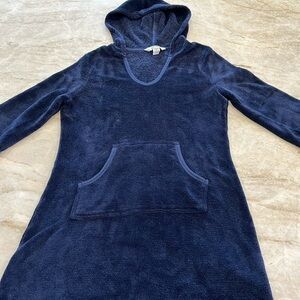 Nautica | Fleece Pullover Hooded Tunic | Navy Blue | Women's Size Large